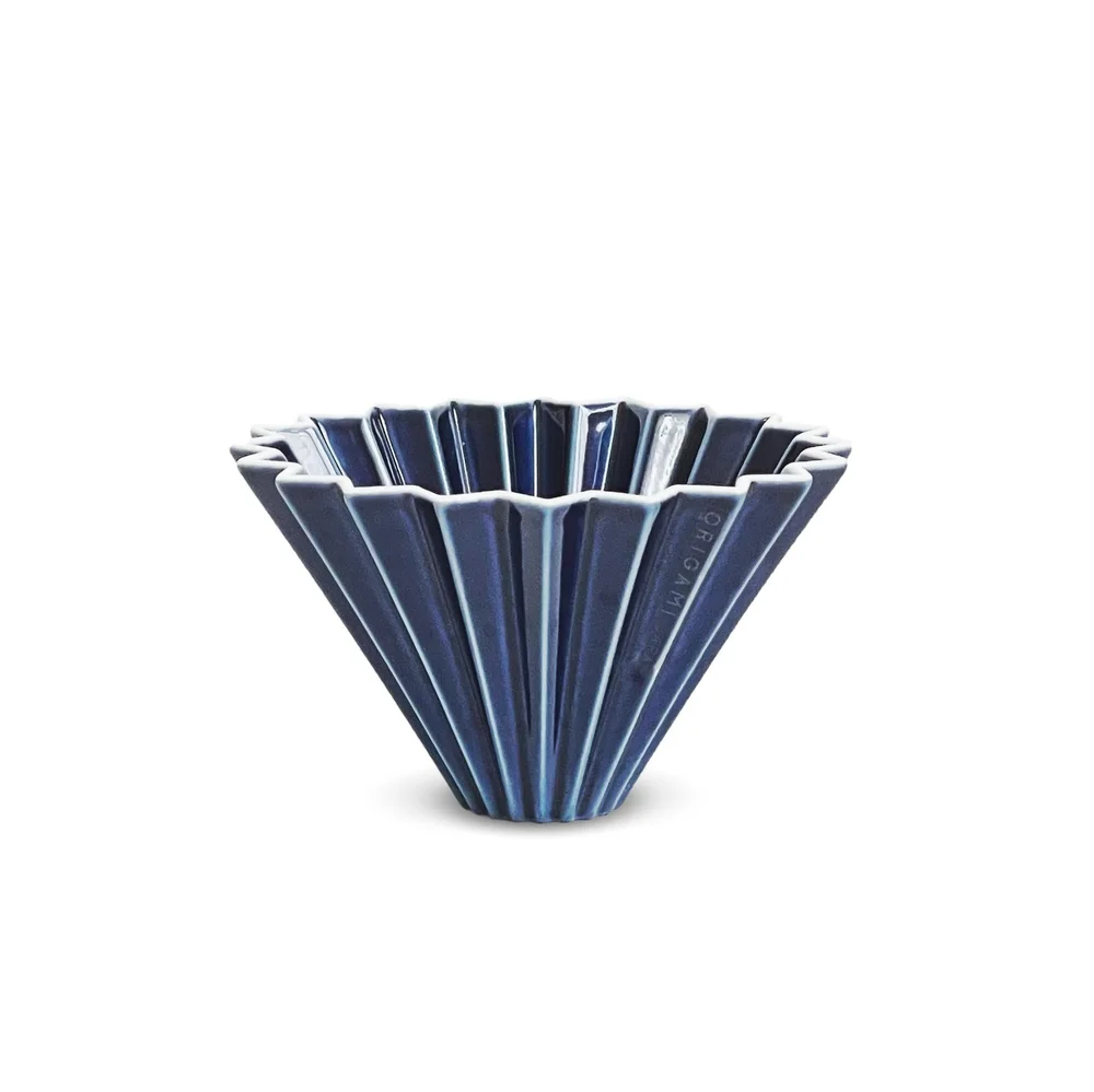 Blauwe keramische ORIGAMI-dripper