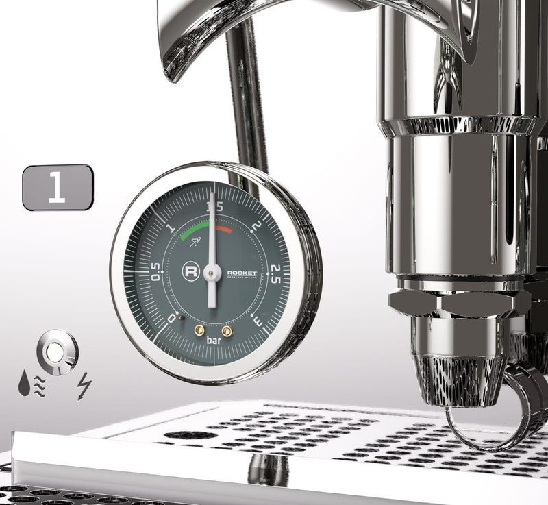 Rocket Mozzafiato V Fast — manometer en display