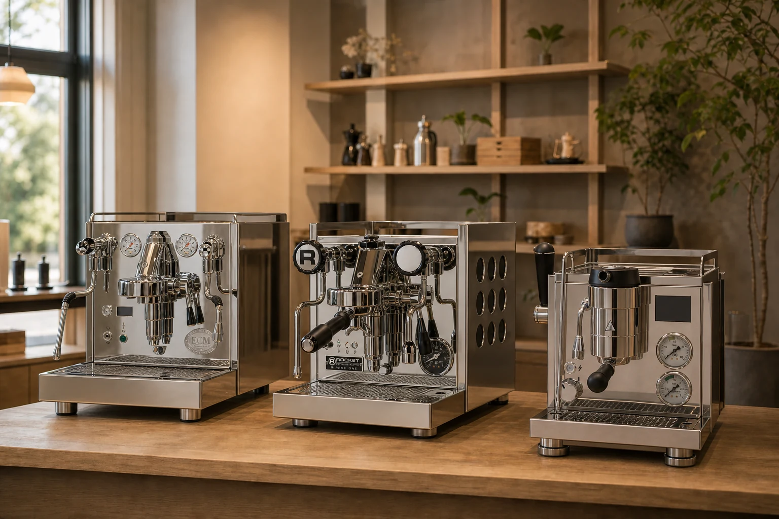 ECM Synchronika II, Rocket Appartamento TCA en Rocket R NINE ONE in de showroom